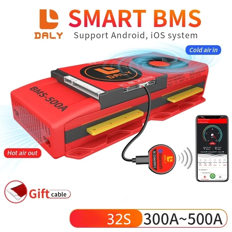 

Daly BMS 32s LiFePO4 32S Smart Bms 32s 200A 250A 300A 500A с Bluetooth вентилятором доступны для 96V LiFePO4 Smart BMS 32S