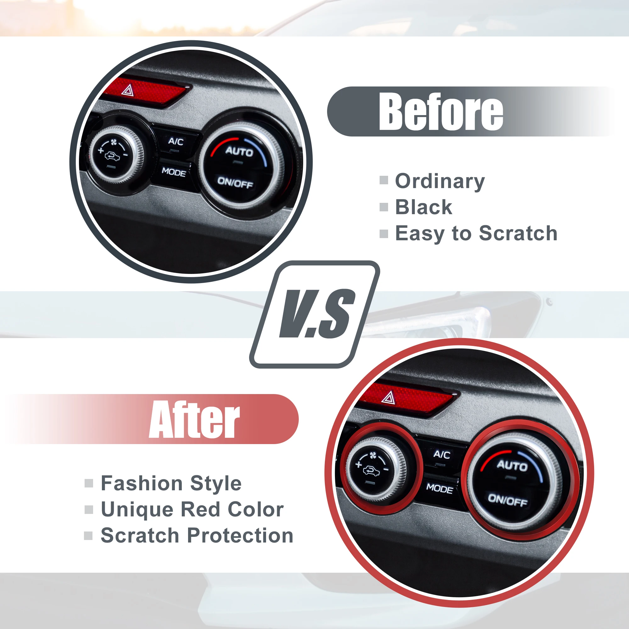 UXcell 3 шт. кольца-накладки ручек кондиционера и переключателей для Subaru Forester 2019-2021, Impreza 18-21 и XV Crosstrek.