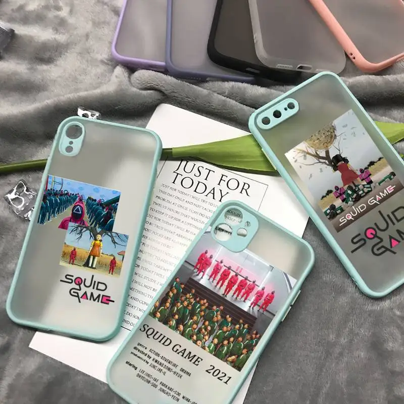 

Squid Game hot horror tv series Phone Case matte transparent For iphone 7 8 11 12 plus mini x xs xr pro max cover