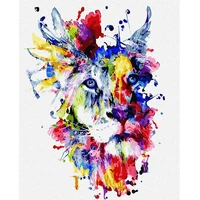 fsbcgt colorful art lion diy painting by numbers adults hand painted on canvas oil coloring by numbers home wall art decor