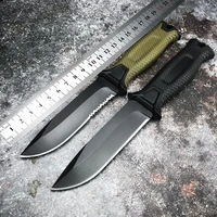 hysenss fixed knife camping hunting knife abs handle 8cr13mov blade tactical knife wilderness survival self defense rescue edc