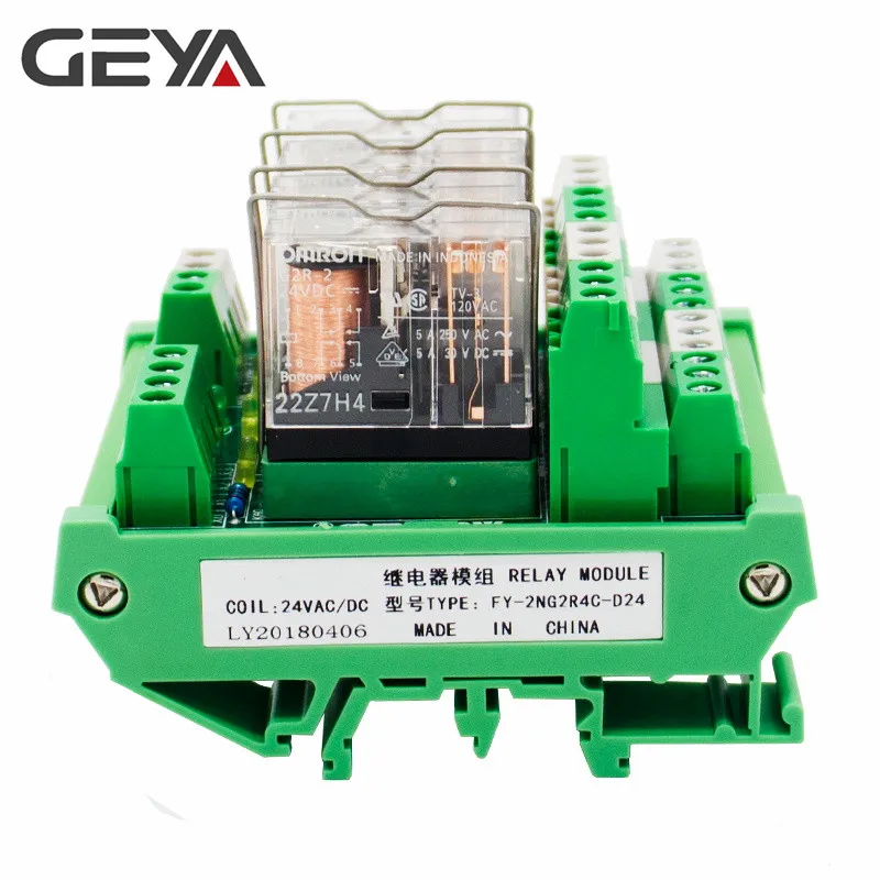 GEYA 2NG2R 4 канала Omron релейный модуль 2NO 2NC электронный переключатель DPDT 12 В 24 В релейная плата