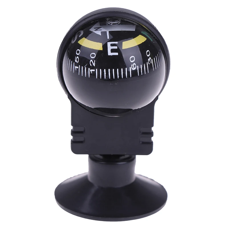 Hohe Qualität 1 Pc 360 Grad Rotation Wasserdicht Fahrzeug Navigation Ball Geformt Auto Kompass mit Saugnapf 2,4x1,26 zoll