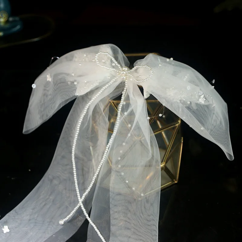 

Фея Красивая вуаль свадебный головной убор бант повязка для волос моделирование орнамент свадебный головной убор свадьба