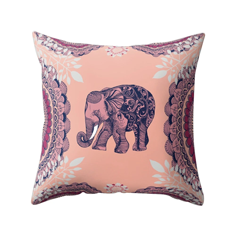 

Big Elephant Cartoon Pattern Plush SquareThrow Pillow Case Elegant Living Room Sofa Cushion Cover 45x45 Lovely Home Decorative