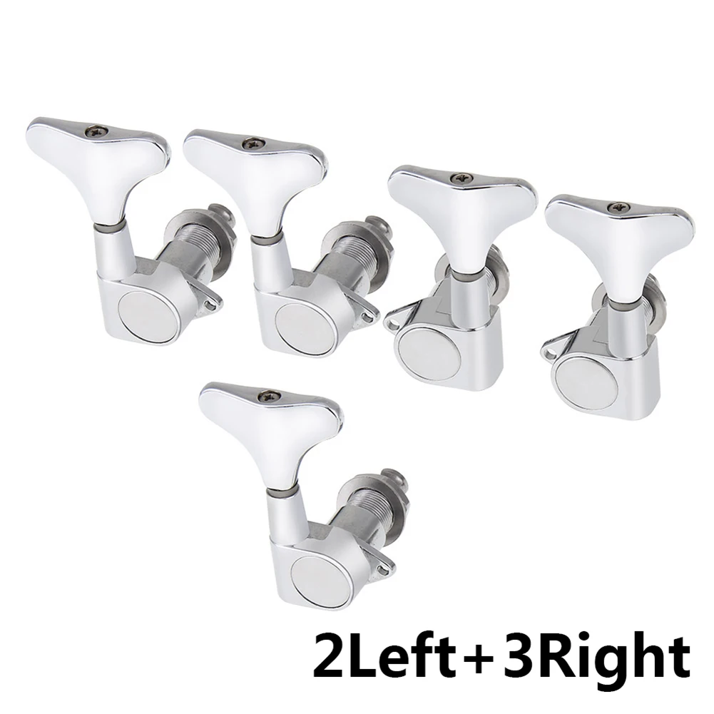 2Left 3Right Хром Колки для 5 струн бас-тюнер 1 шт., оборот в минуту(R/L хромированные гитарные герметичный Колки подающий воздух в головку прибора струны инструмента Аксессуары - Цвет: 2Left 3Right