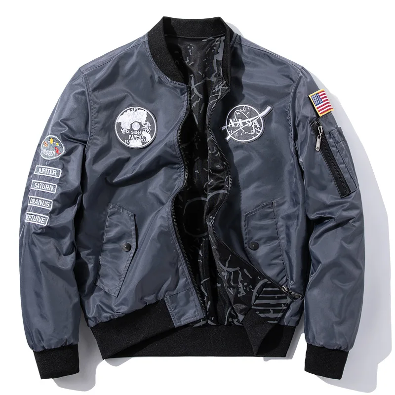 

New Double-sided Wear Jacket Men Army Military Motorcycle Aviator Pilot Bomber Jacket Men Sports Hip hop Plus Size 6XL