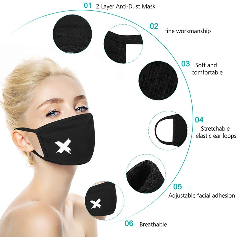 Пылезащитная маска для рта Поп аниме хлопковая лица многоразовый тканевый