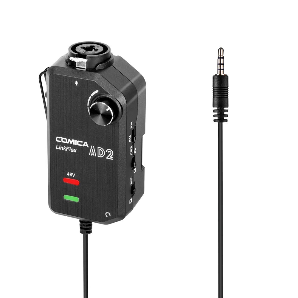 Адаптер преобразователя Comica LinkFlex AD2 разъем XLR 6 35 мм 3 5 аудио с фантомным питанием