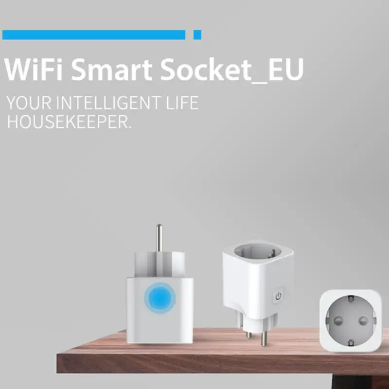 Умный адаптер с вилкой Wi-Fi 10А дистанционным голосовым управлением питание