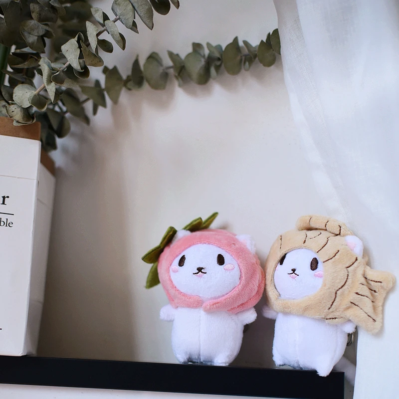 Happy monkey Kawaii брелок с плюшевой игрушкой Мультяшные милые игрушки игрушечная кошка игрушка-брелок для ключей сумка в подарок на день рождения для девочек, детская кофта с Для женщин