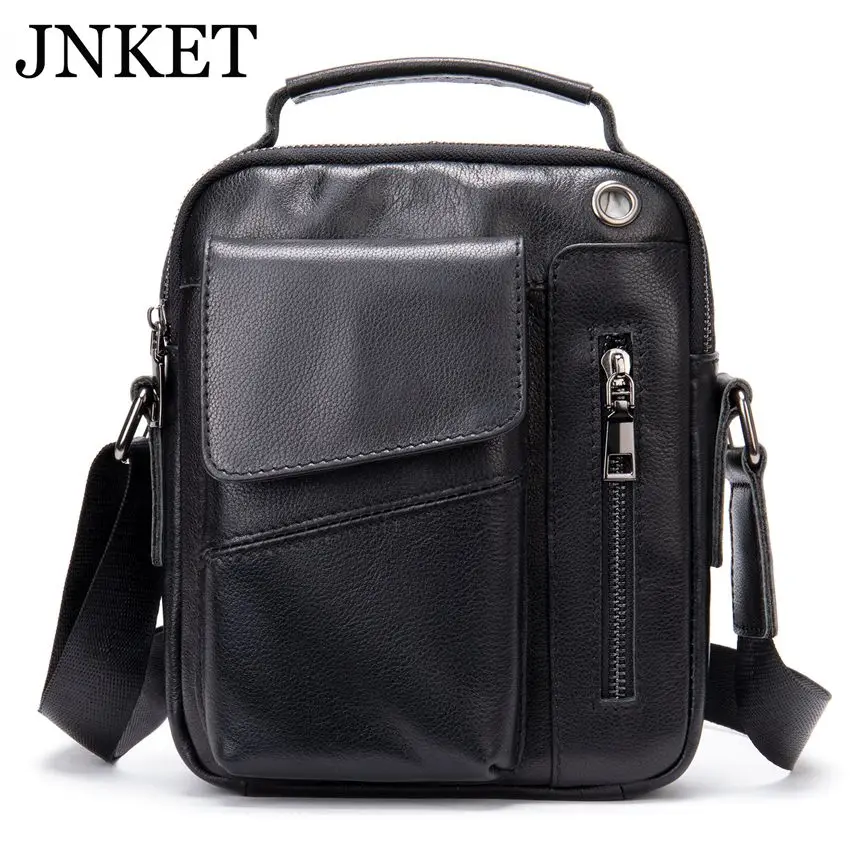 

JNKET New Cowhide Leather Messenger Bag Handbag Men's Corium Shoulder Bag Retro Crossbody Bag Sling Bag