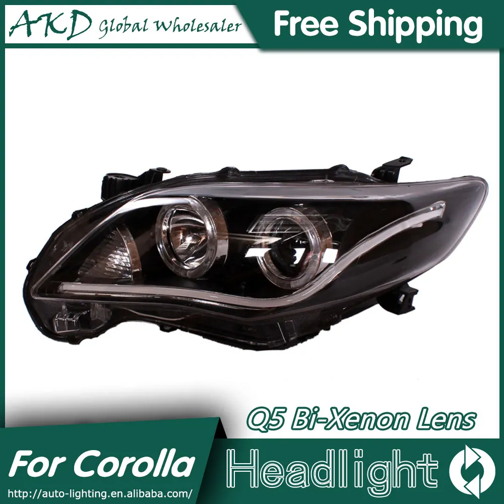AKD автомобильный Стайлинг для Toyota Corolla 2011 2013 фары Angel Eye СВЕТОДИОДНЫЙ DRL