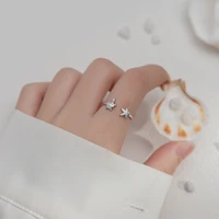 real 925 sterling silver cute starfish tortoise open rings for women girls