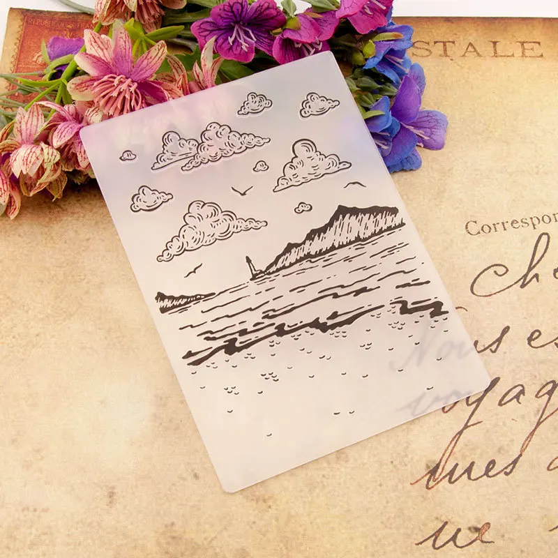 Sea Cloud папки для тиснения Пластик шаблон штамп резки Скрапбукинг карты|Папки