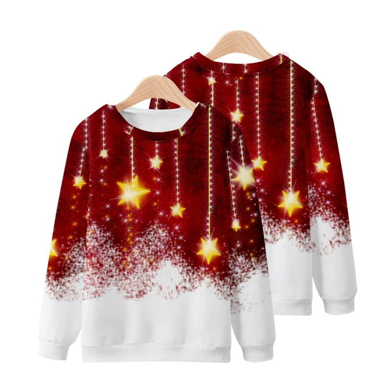 

Women Christmas Printing Sweater Plaid Women Long Sleeve Shirts Blouse Tops Christmas Sweater Holloween Fastival Clothes