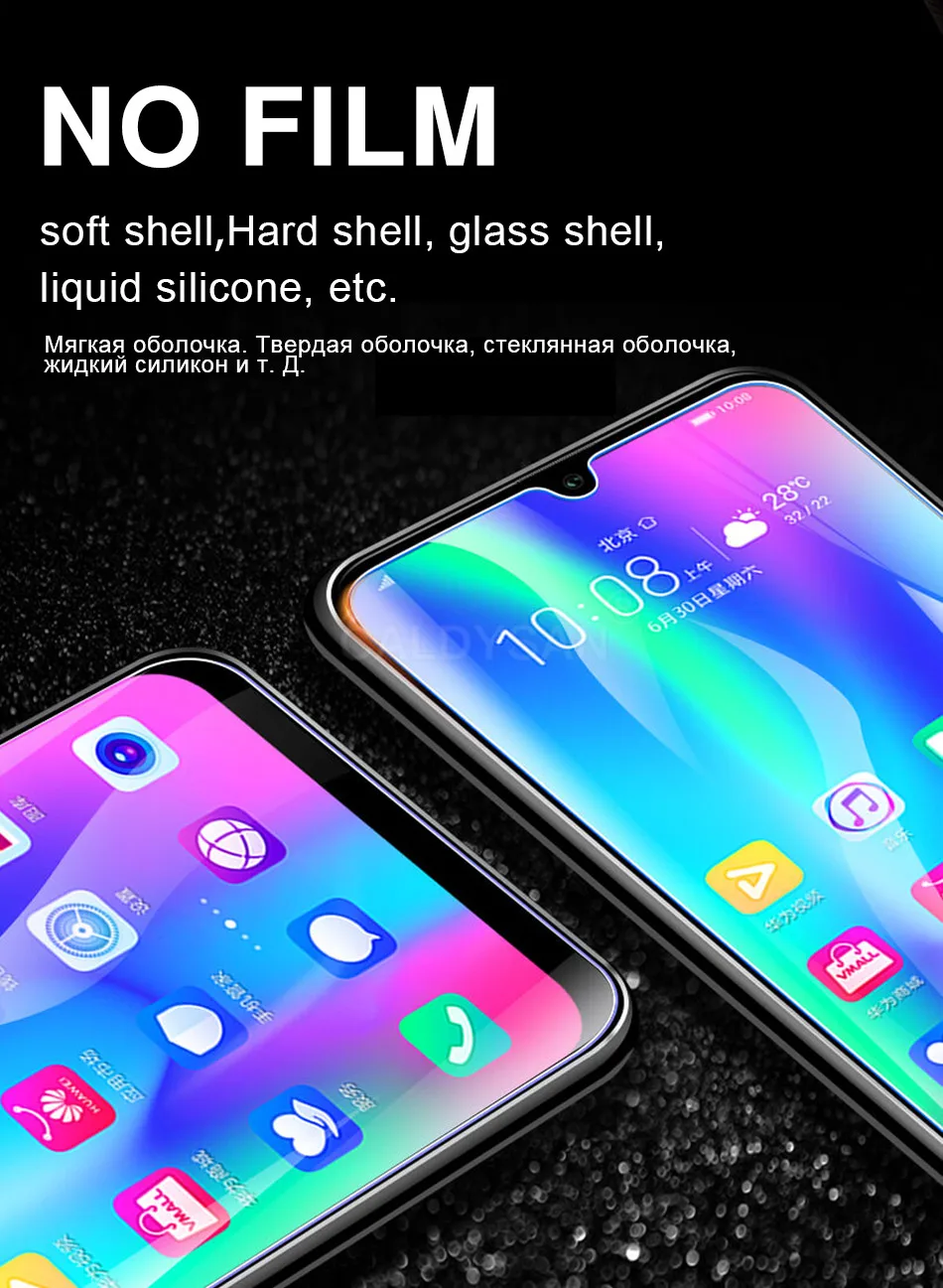 3 шт./лот, защитная пленка из закаленного стекла для huawei Honor 8x Max 8 9 10 Lite 20 10i 7a 7c Pro, защитное стекло, полное покрытие