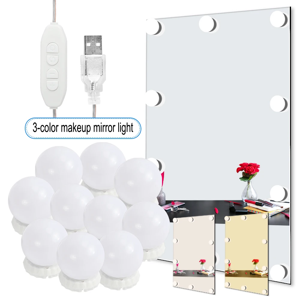 10 светодиодный s лампа Голливудский стиль зеркало для макияжа с подсветкой