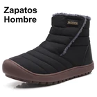Мужские ботинки, легкая зимняя обувь для мужчин, зимние ботинки, водонепроницаемые зимние ботинки до щиколотки, мужские кроссовки размера плюс 46 без застежек, унисекс