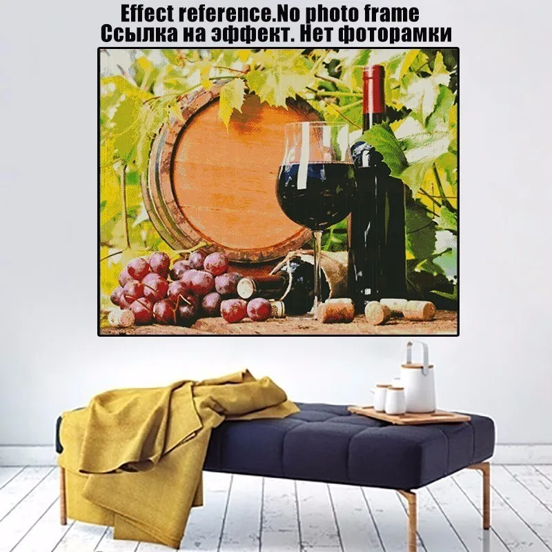 Алмазная картина 5D DIY с квадратным алмазом "Фрукты и вино", алмазная вышивка, вышивка крестиком, стразы, мозаичная картина