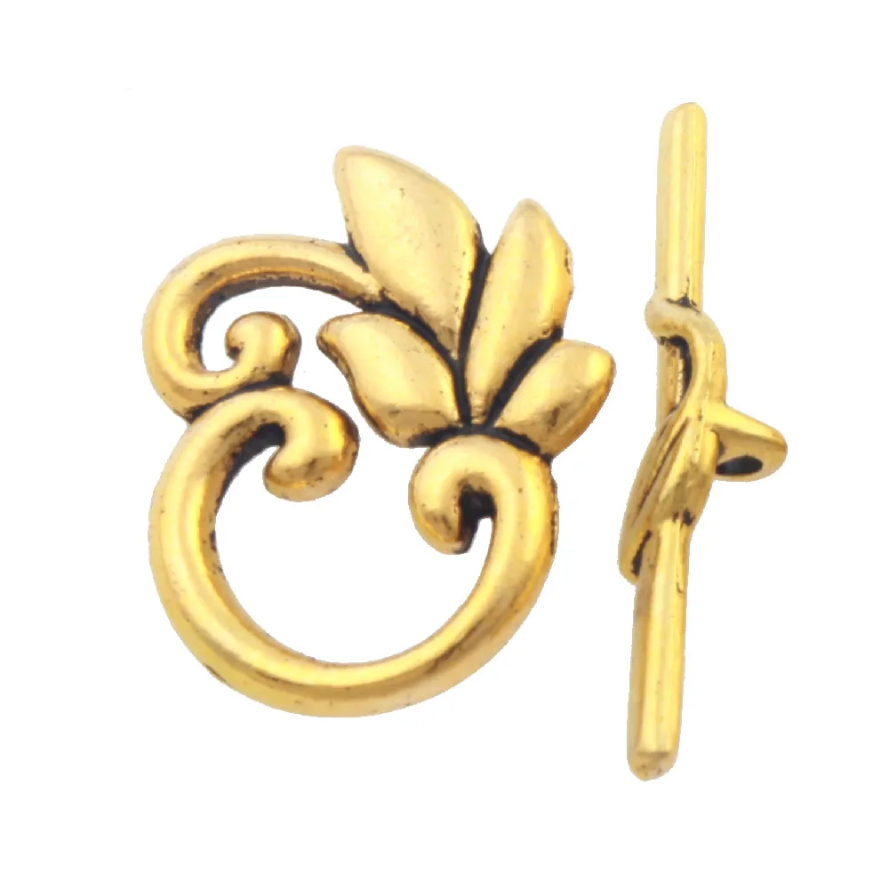 

Leaf Toggle Clasp Jewelry Findings Fit Bracelets L874 15sets 18.7x23.8mm Hooks Zinc Alloy Metal Flower