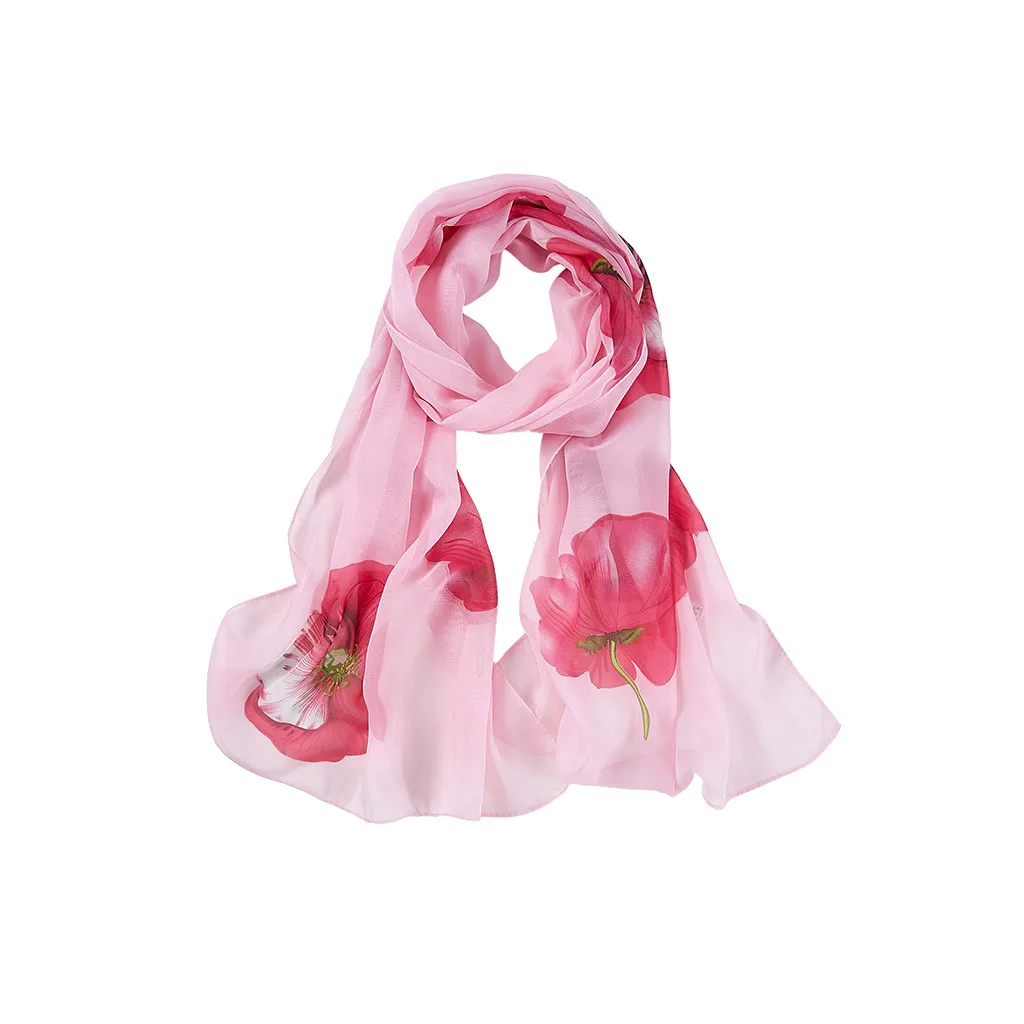 Шифоновый Длинный мягкий шарф-шаль с принтом для женщин женский длинный Пляжный