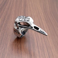 free shipping 316l stainless steel men%e2%80%98s viking norse mythology odin crow raven ring nordic amulet biker jewelry gifts