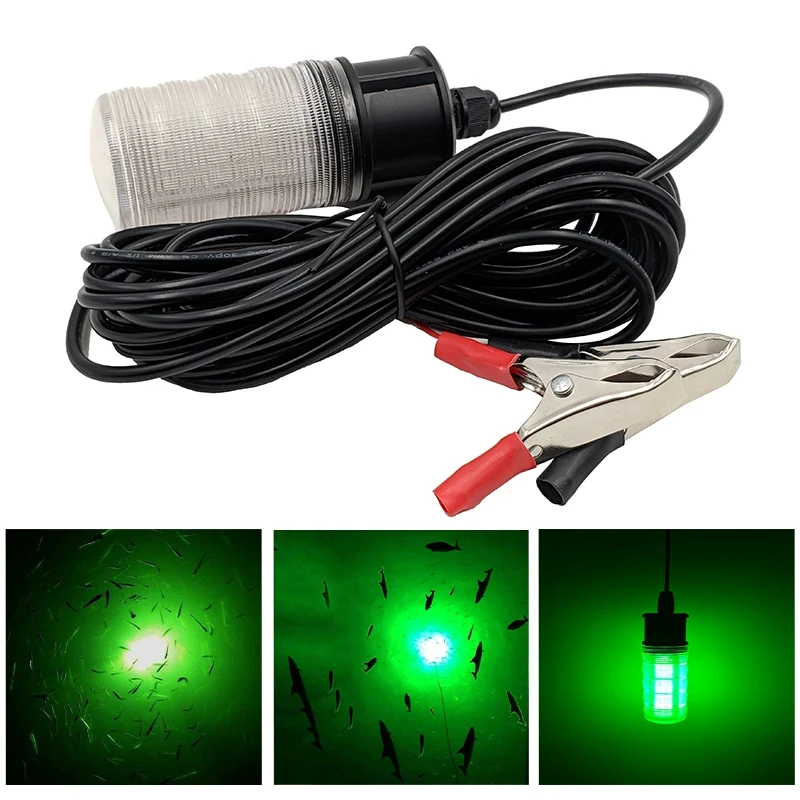 12V Led зеленый подводный погружной ночной рыболовный светильник 10W 117
