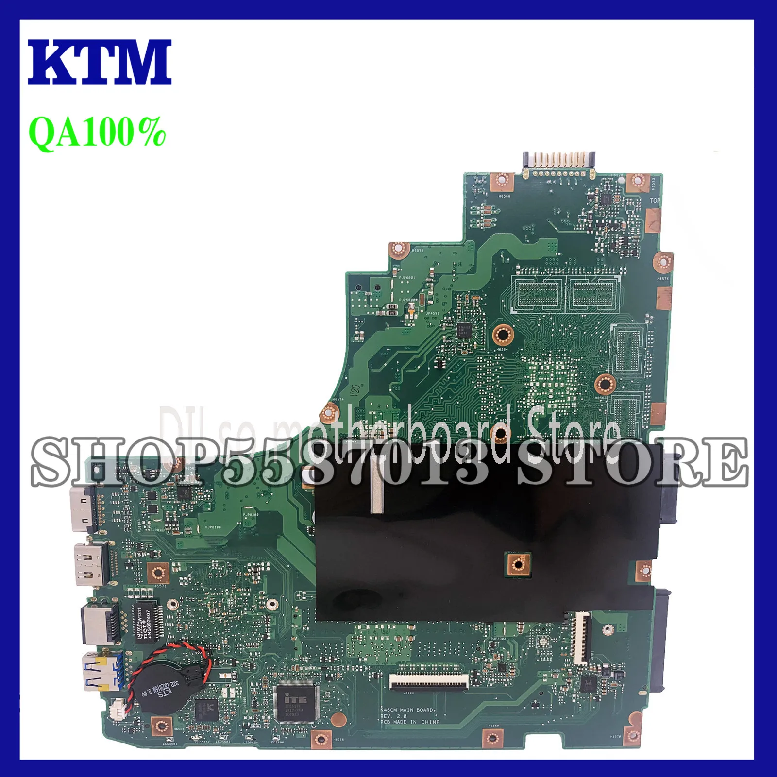 

KEFU K46CM Mainboard For ASUS K46CB A46C K46CA Laptop Motherboard REV2.0 Integrated with cpu 1007U on board