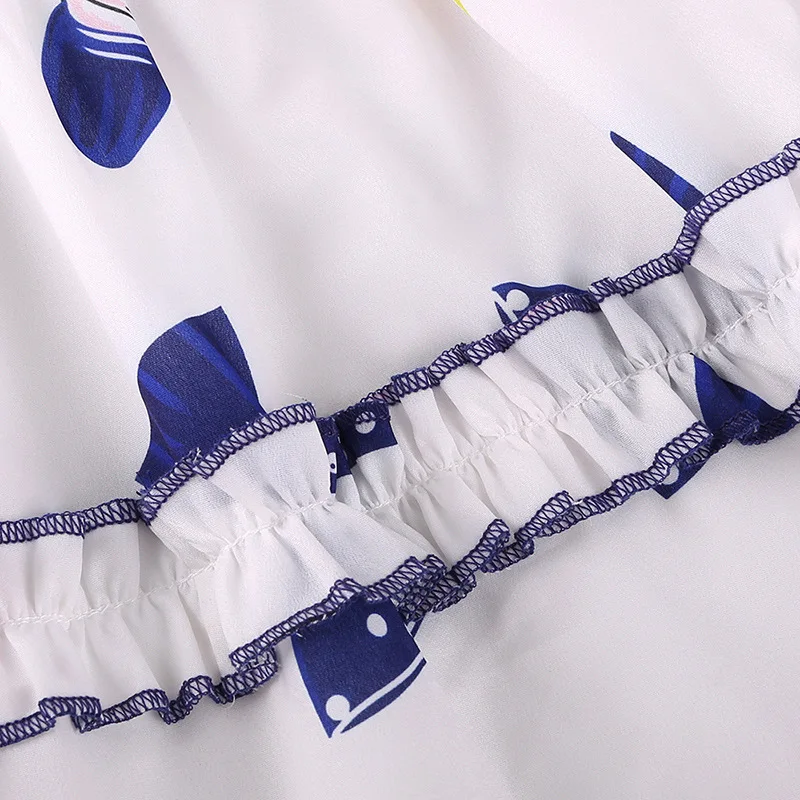 

Girls Dress Summer Girls Children'S Clothes Cartoon European American Ruffles Flying Sleeves Princess Party Baby Kids Dress
