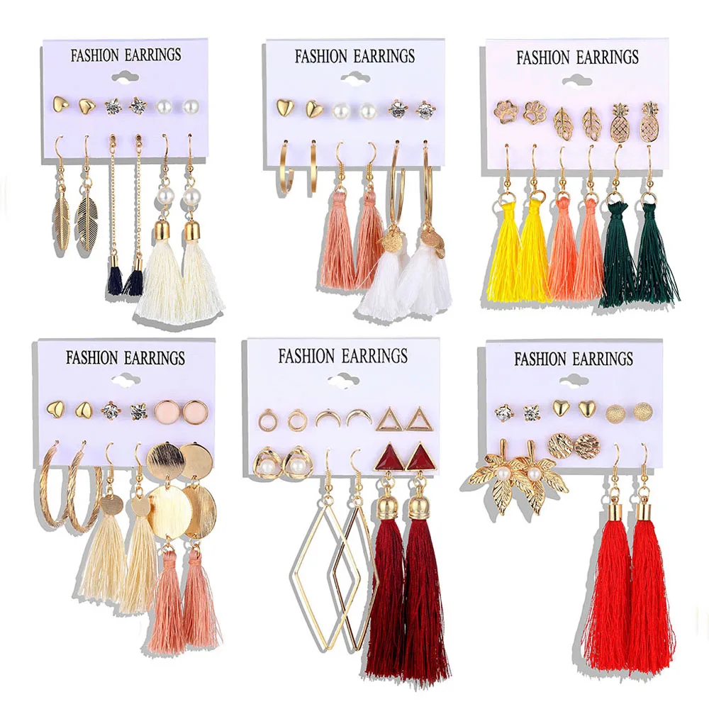 Модные золотые блестки FAMSHIN металлические геометрические серьги-гвоздики