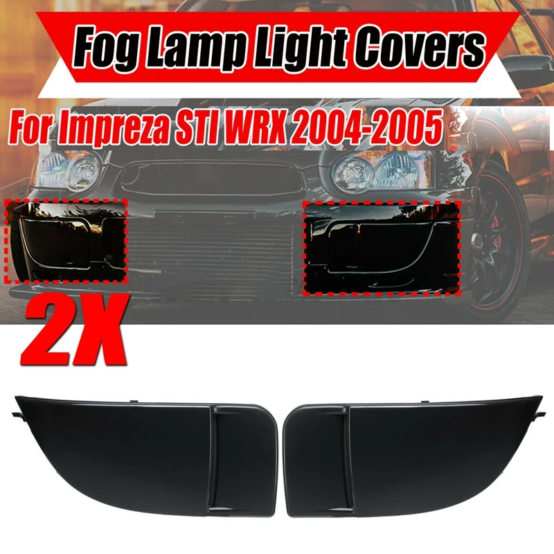 

Car Black Front Bumper Fog Light Bezel Cover Caps for Subaru Impreza WRX STi 04-05