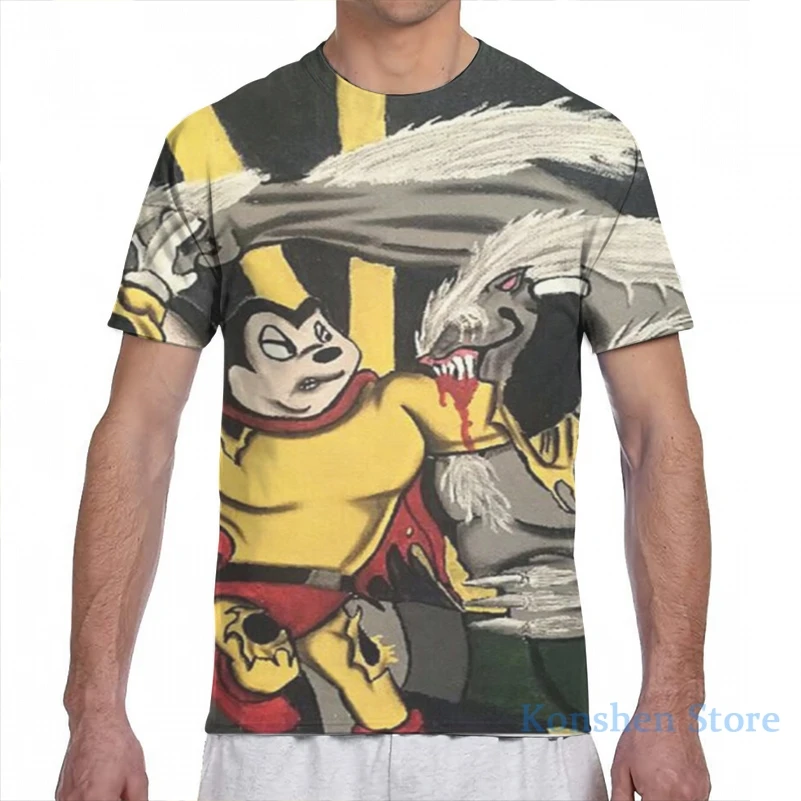 Футболка с принтом могучий мышь для мужчин и женщин модная майка со всем девочек