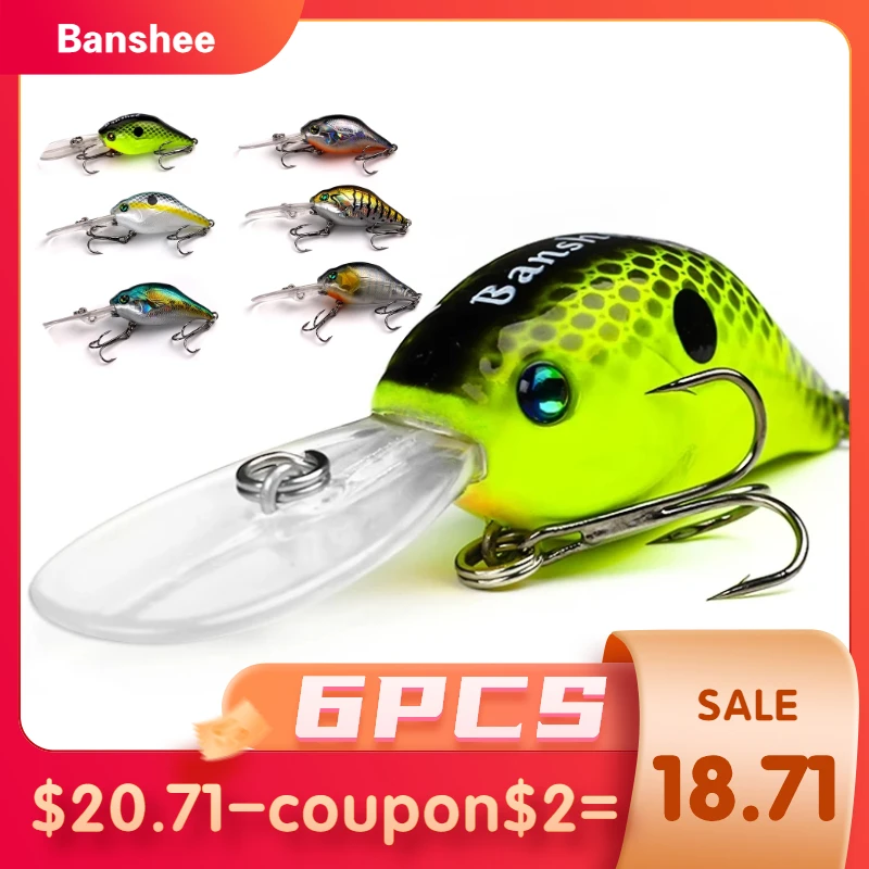 Набор воблеров Banshee 6 шт. 50 мм 10 г воблеры для рыбалки троллинга щука приманка