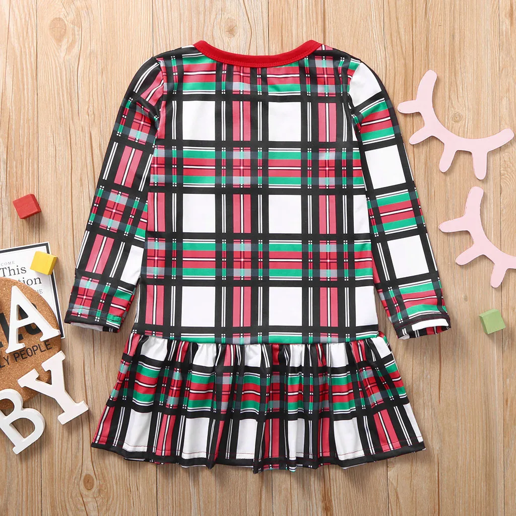 Рождественское клетчатое платье для маленьких девочек sukienka mama corka семейная