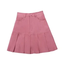 harajuku punk denim mini pleated skirt ladies summer high waist jeans shorts skirts women ruffles fashion korean