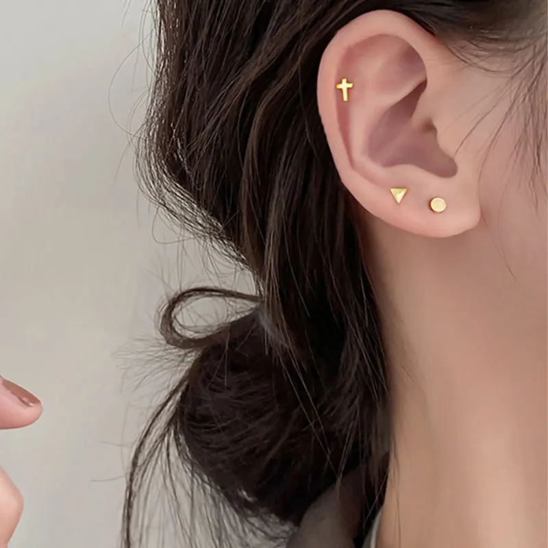 Женские серьги-гвоздики из серебра 100% пробы с сердечками и звездами | Украшения