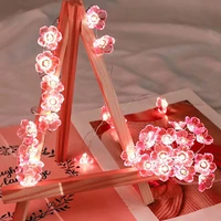 led fairy cherry flower string light romantic garland lamp string battery operated for holiday wedding couple dating decoration