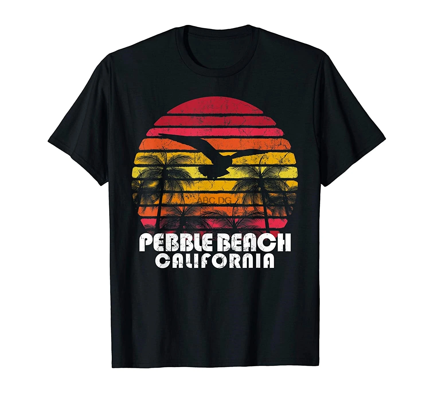 Мужская/Женская/Мужская Винтажная Футболка Pebble Beach California CA | Мужская одежда