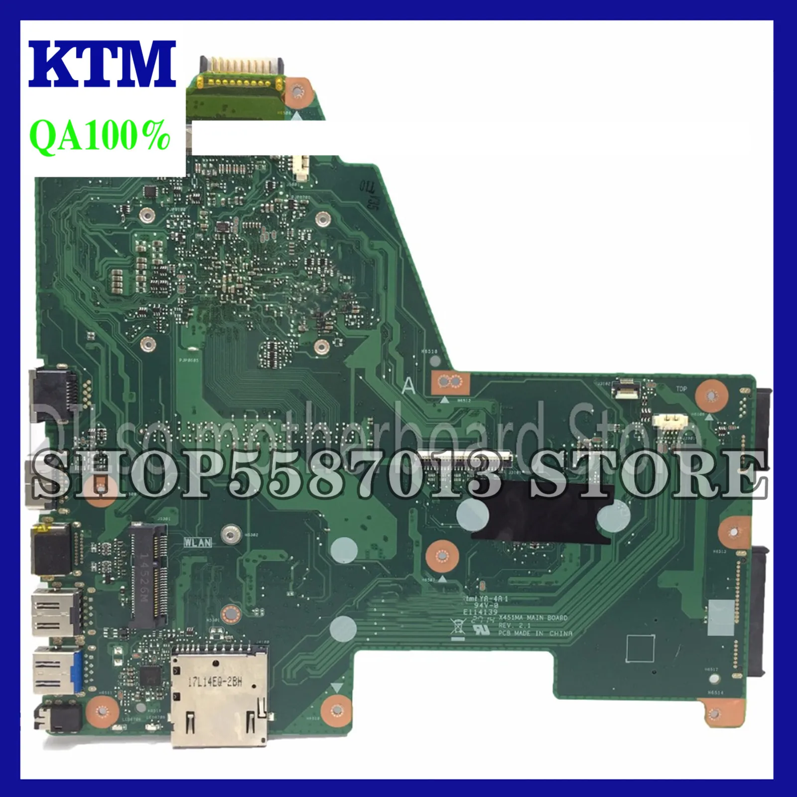 

KEFU X451MA For ASUS X451MA Laptop Motherboard X451MA Mainboard REV2.1 Integrated Test Original Motherboard