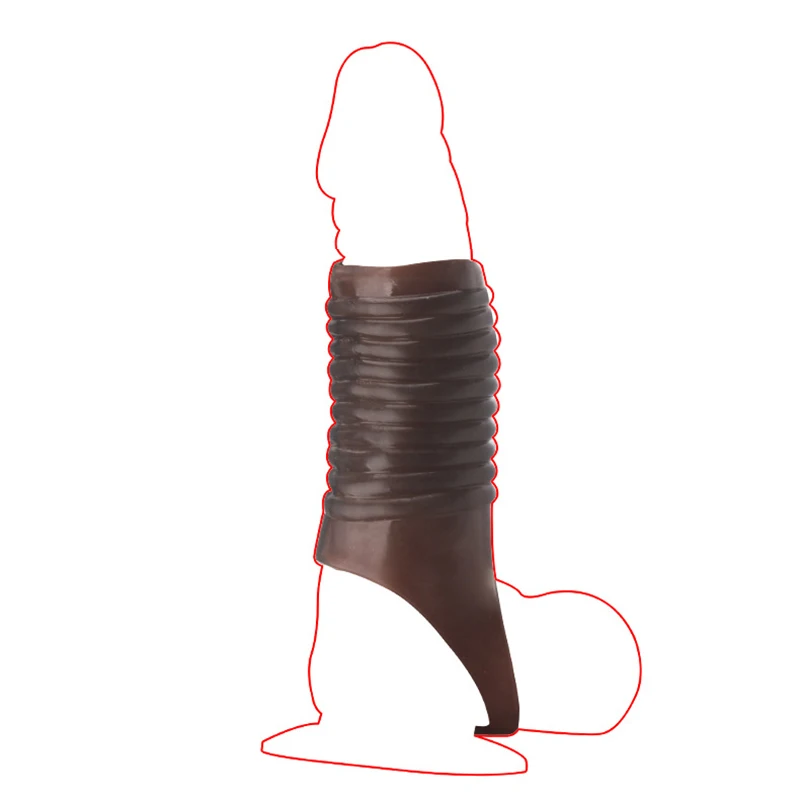 Spike Condoms Ribbed Penis Extender Sleeve Dick Enlargement Delay Ejaculation Silicone Rubber Cock Ring Erotic Sex Toys for Men |