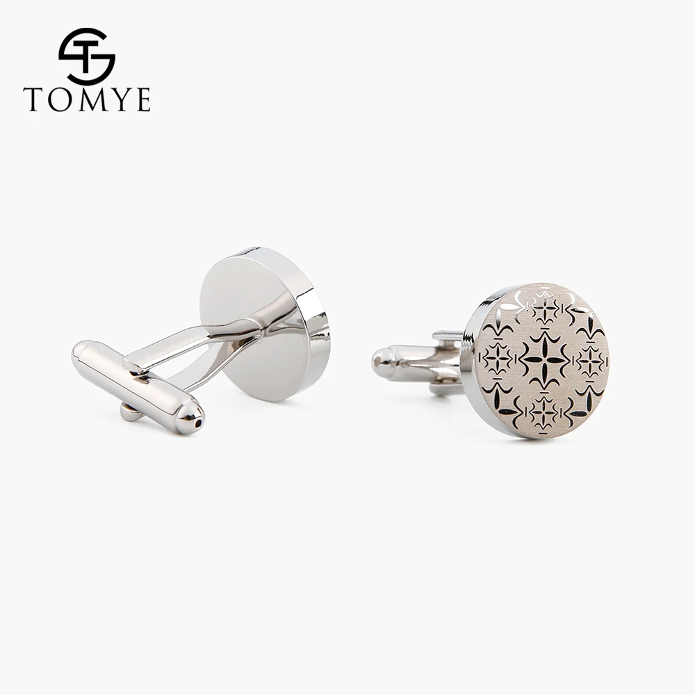Мужские Запонки TOMYE XK18S364 плоские запонки с круглым рукавом Свадебные | Украшения