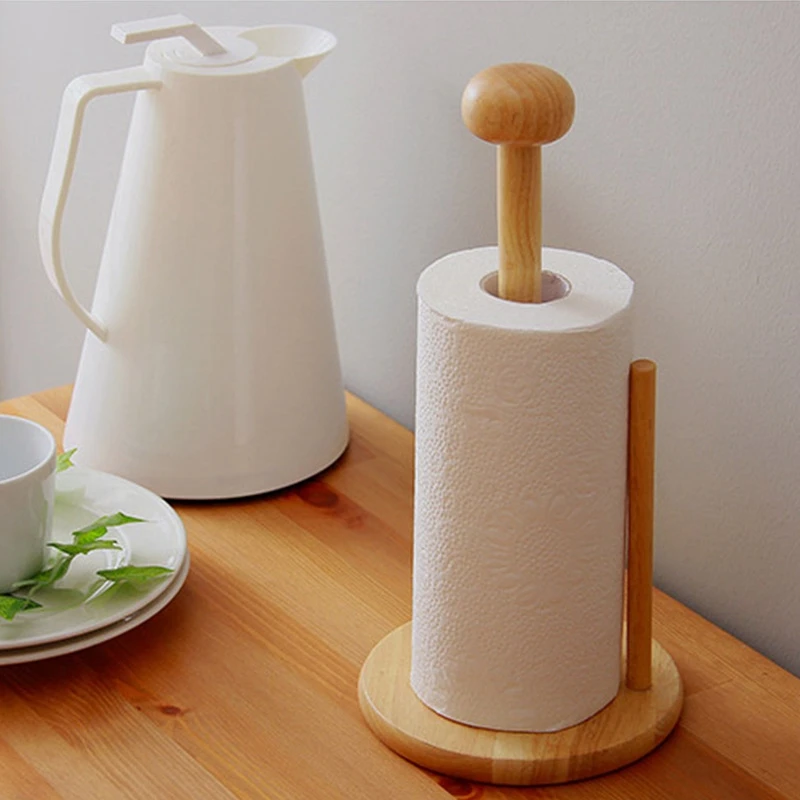 Деревянный бумажный держатель для полотенец Держатель кухонных салфеток