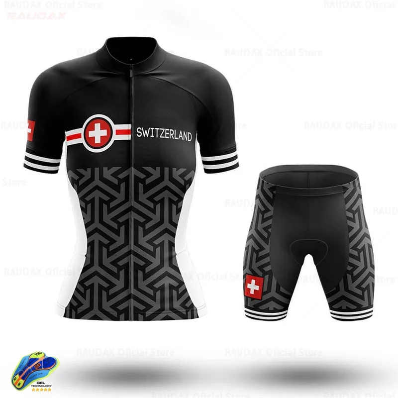 Велосипедная одежда Ropa Ciclismo Швейцария Женский велосипедный комплект из Джерси с