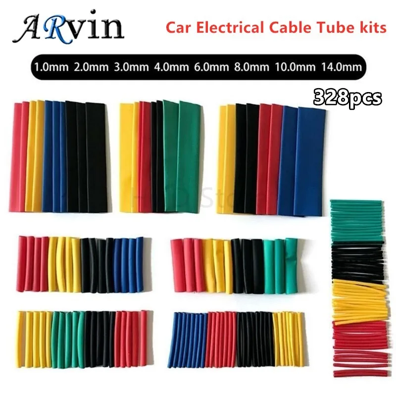 328 шт. термоусадочные трубки для автомобильных кабелей 8 размеров | Строительство