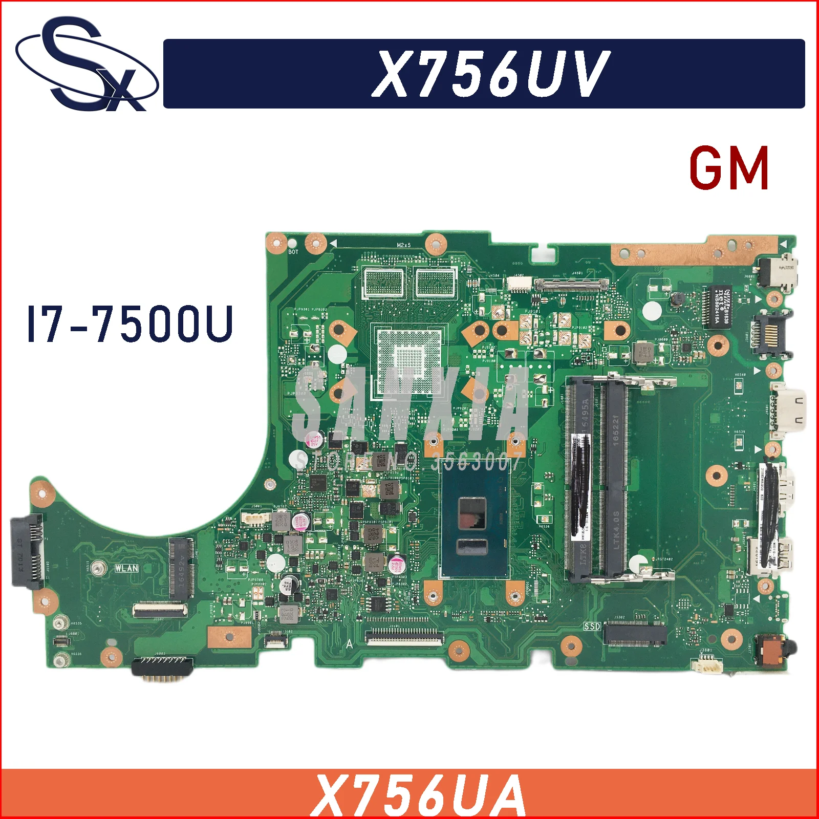 

Материнская плата X756UV подходит для ASUS X756UA X756UAK X756UAM X756UV X756UJ X756UQK X756UVK, материнская плата для ноутбука GM