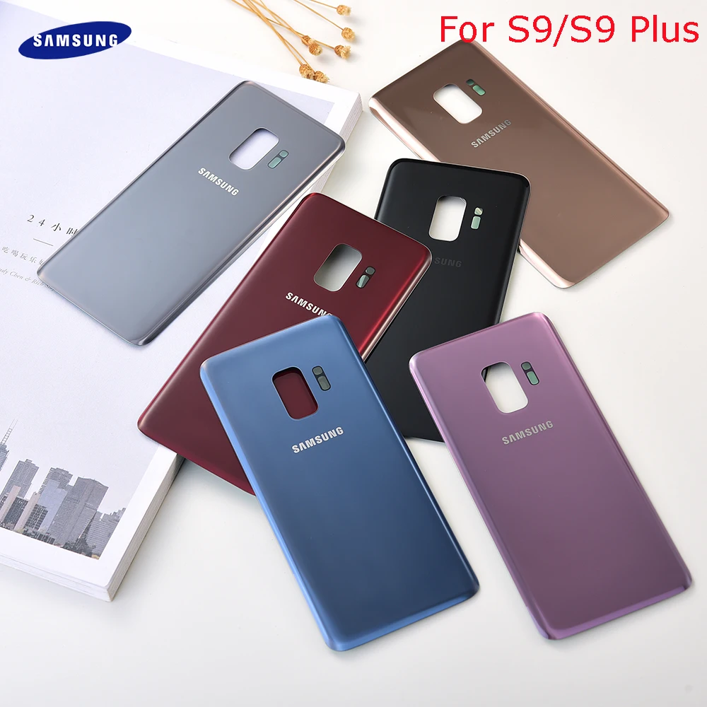 SAMSUNG Galaxy S9 Plus + G965 SM G965F G960 960F стеклянная задняя крышка батарейного отсека|Корпусы и