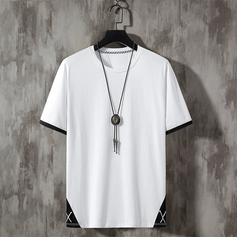 

DEE MOONLY 2021 Summer New 95% Cotton White Solid T Shirt Men Causal O-neck Basic T-shirt Male High Quality Classical Tops