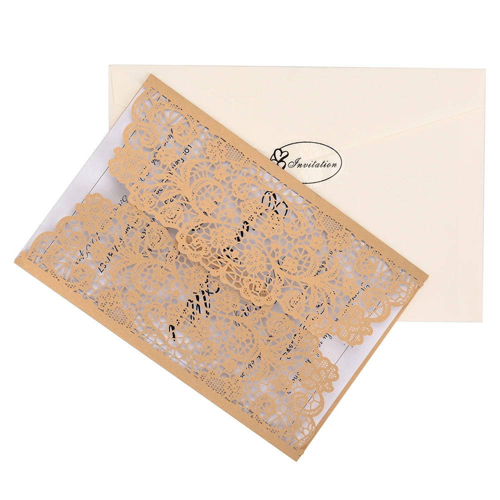 Великолепные свадебные приглашения лазерная резка бумажное ремесло