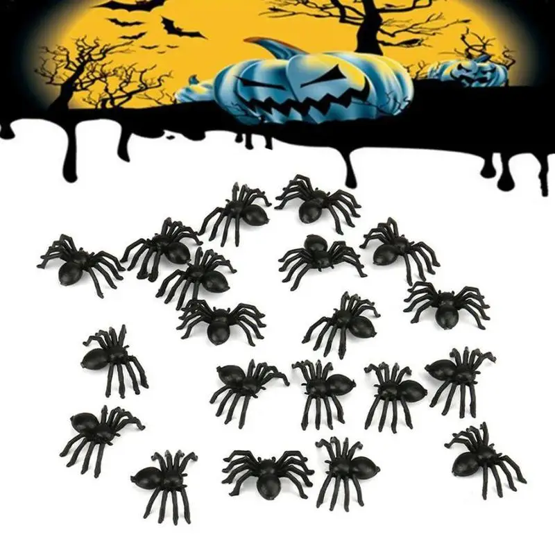 50 шт экологически чистый черный ночник моделирование пластиковый маленький паук